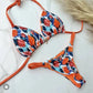 Women's Bikini Roped Swimsuit Set Split European And American Printed Beach Swimwear