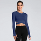 Long Sleeve Midriff Yoga Tops Sports Fitness Crop Top Gym Shirts Slim Fit Running Tank Tops Criss Cross Top The Clothing Company Sydney