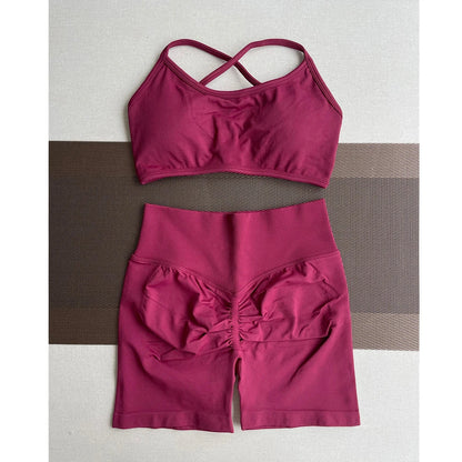 Solid Seamless Half Pants Women Soft  Fitness Outfits Yoga Gym Running Bike Wear Bicycle Skorts The Clothing Company Sydney