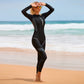 One Piece Swimsuit Women's Long Sleeve Full Length Sunscreen Surfing and Diving Swimwear