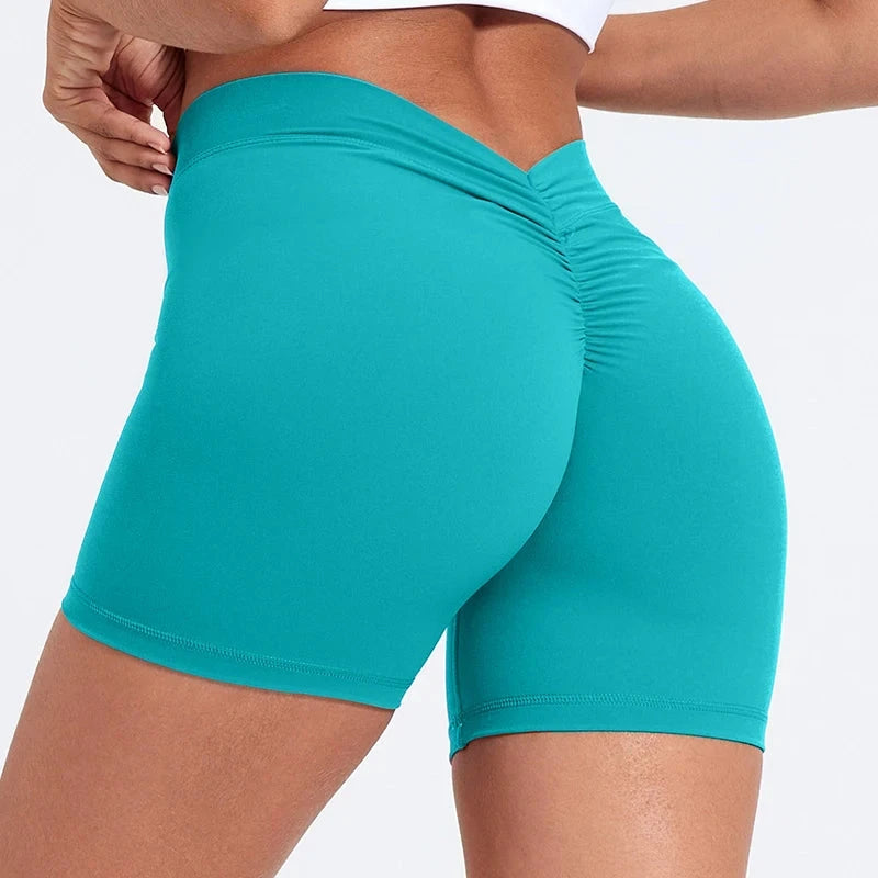 V-Back Shorts High Waisted Hip Lifting Yoga Shorts Women's Nylon Tight Fitting Shorts Training Sports Fitness Pants The Clothing Company Sydney