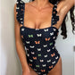 Fruit print one piece swimsuit women Bandeau swimwear female Vintage monokini Sports bathing suit beach wear The Clothing Company Sydney