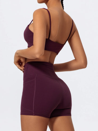 Women Two Piece Gym Workout Bra Yoga Set Shorts Fitness Wear Quick-Dry Sports Bra Flared Pants Suits