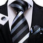 Designer Striped Silk Classic Ties For Men Wedding Accessories Gift For Men Neck Tie Set Pocket Square Cufflinks Set