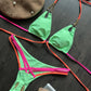 Metal Chain Decoration Swimwear Women Bikini Push Up Swimsuit Two Pieces Bathing Suit