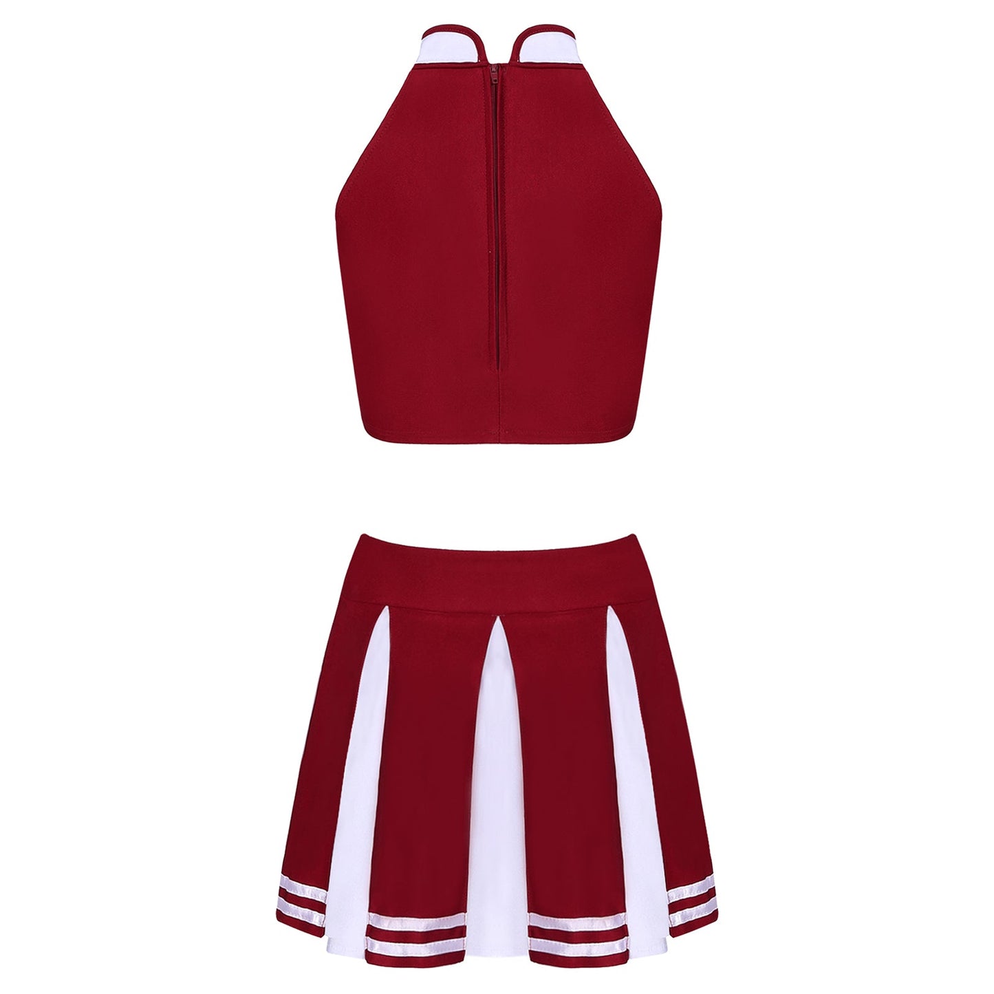 Women's Cheerleader Cosplay Costume Uniform Outfit Stand Collar Crop Top with Mini Pleated Skirts Carnival Cheerleading Suit The Clothing Company Sydney