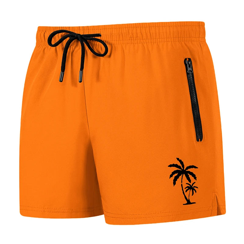 Men's Palm Tree Print Board Shorts Summer Casual Beach Mesh Liner Zipper Pockets Quick Dry Swim Trunks Swimwear The Clothing Company Sydney