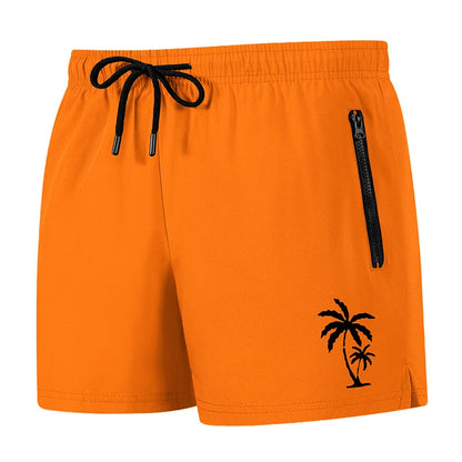 Men's Palm Tree Print Board Shorts Summer Casual Beach Mesh Liner Zipper Pockets Quick Dry Swim Trunks Swimwear The Clothing Company Sydney