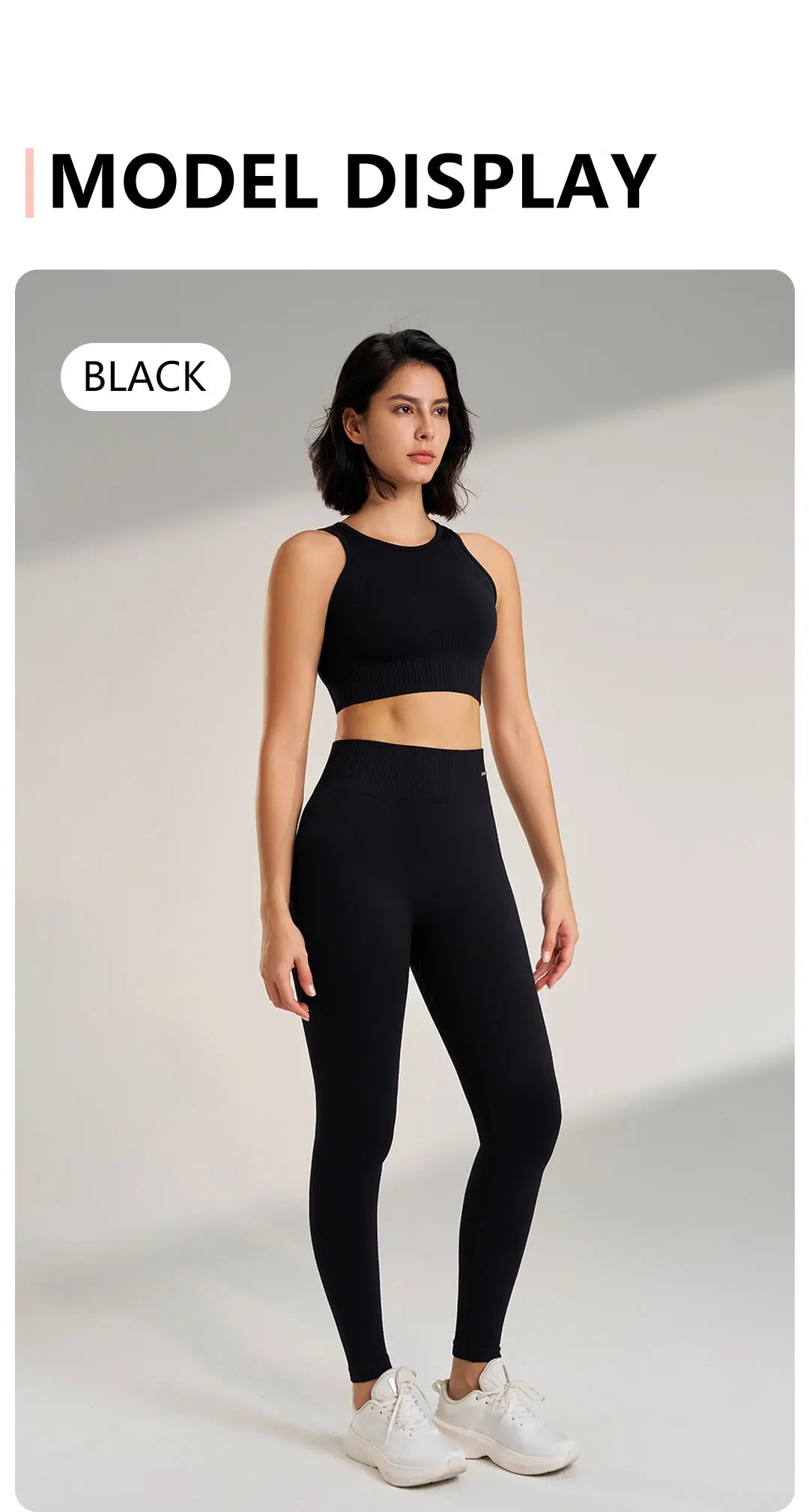 Yoga Matching Outfit Set Women's High Waist Leggings and Top Two Piece Seamless Fitness Exercise Fitness Workout Activewear