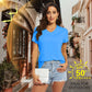 UPF 50+ Summer Short Sleeve V-Neck T-shirts Womens Sun Protection T-shirts Quick Dry Hiking Running Tee Shirts Tops