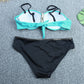 2 Piece Women Swimsuit Solid Colour Short Puff Sleeve Summer High Waist Cut Backless Bathing Suit Beachwear Bikini Set The Clothing Company Sydney