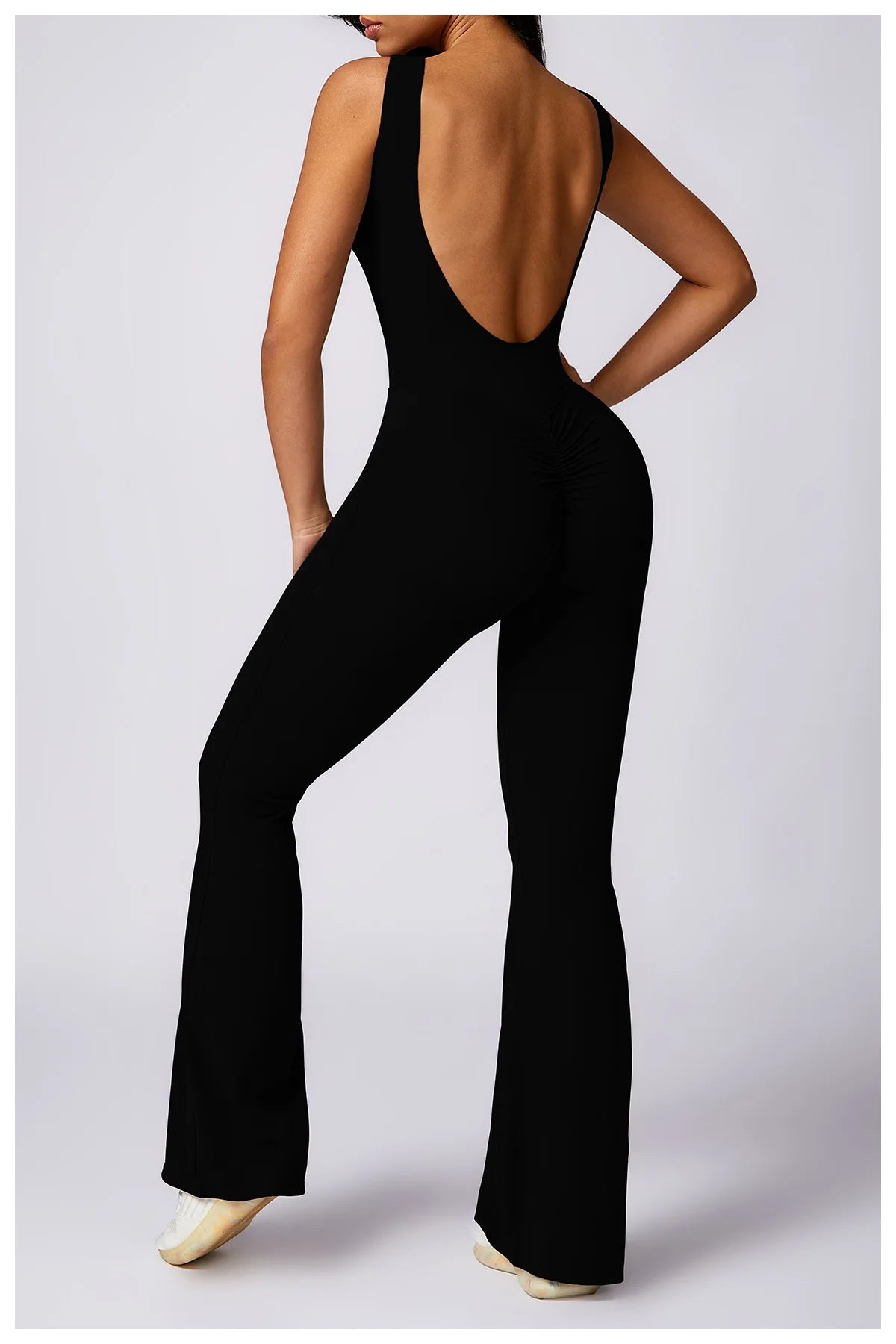 Women's V Back Jumpsuit Gym Set Sports Jumpsuit Training Yoga Suit Fitness Rompers Stretch Workout Bodysuits Sportswear