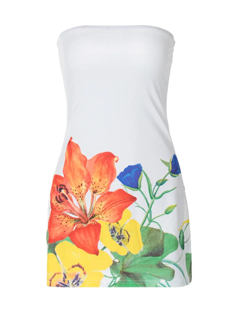 Sleeveless Floral Printed Mini Short Summer Dress The Clothing Company Sydney