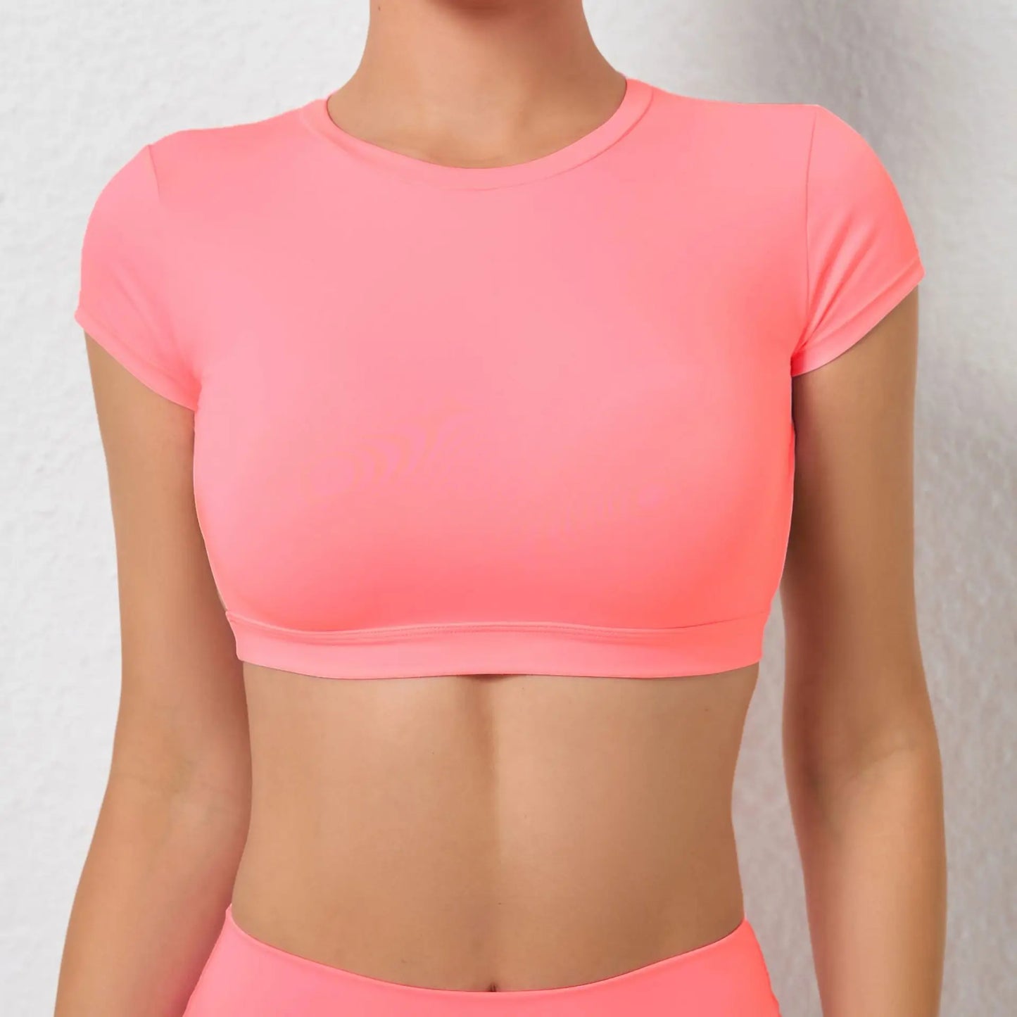 Hollow Crop Top Short Sleeve Yoga Shirt Women's Fitness Workout Tops Gym Clothes Sportswear Running T-shirts The Clothing Company Sydney