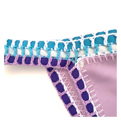 2 Piece Red Swimwear Green Bathing Suit Pink Swimsuit Handmade Navy Crochet Swimsuit Bikini Set