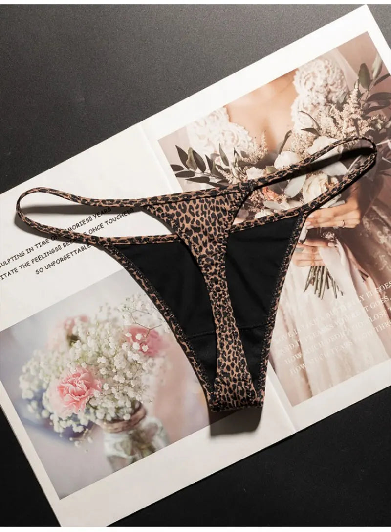 Low Waist G String Leopard Women Panties Briefs Thong Ice Slik T-back Underwear Seamless Lingerie The Clothing Company Sydney