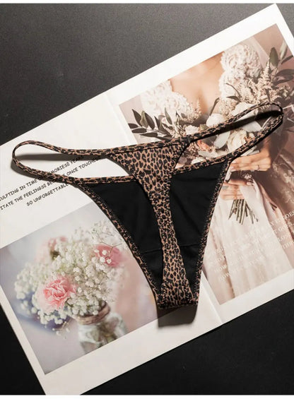 Low Waist G String Leopard Women Panties Briefs Thong Ice Slik T-back Underwear Seamless Lingerie The Clothing Company Sydney