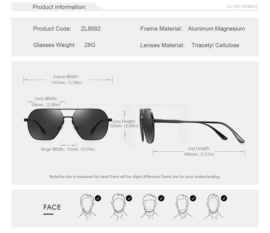 Fashion Aluminum Photochromic Sunglasses Men Women Polarised Sun Glasses Chameleon Anti-glare Driving Sunglasses