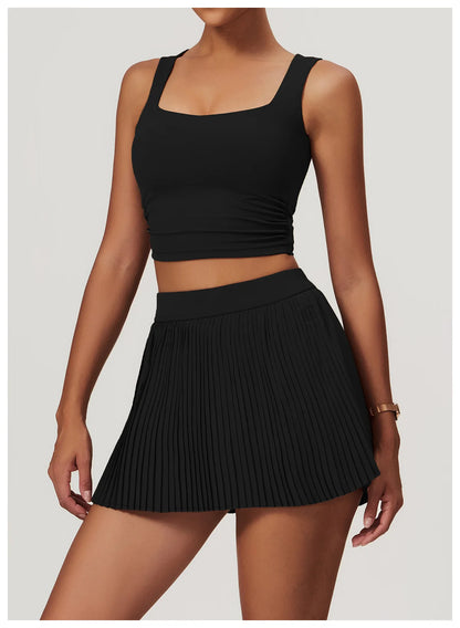 Two Piece Women's Yoga Sports Indoor Outdoor Fitness Tennis Yoga Skirt