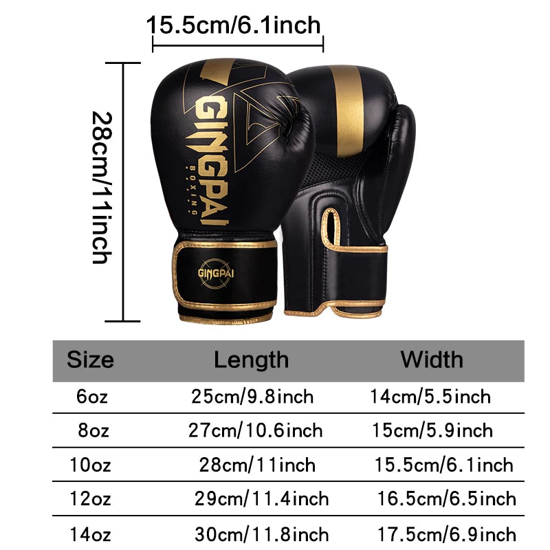 Adults and kids PU Muay Thai boxing gloves for MMA, kickboxing, and training