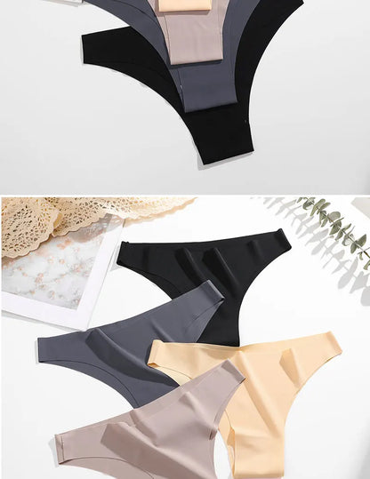 6 Pack Ice Silk Seamless Underwear Low Waisted Pants Breathable High Elasticity Lingerie Intimates Panties Briefs