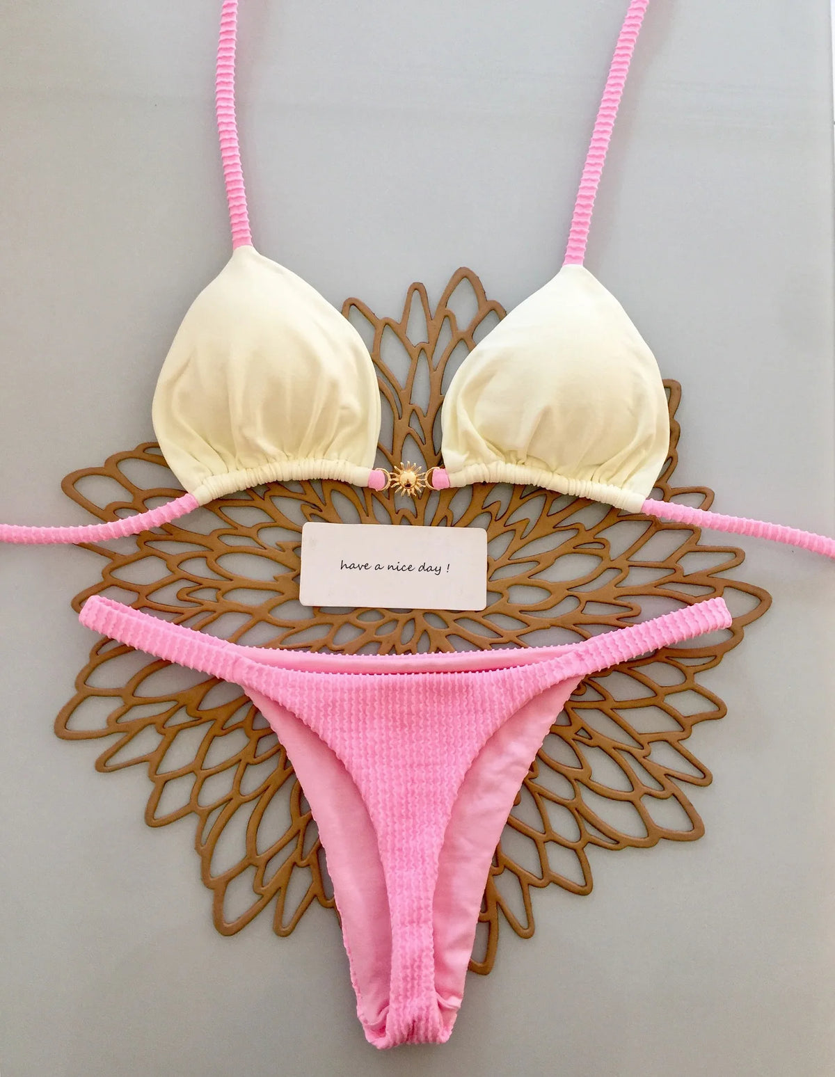 2 Piece Micro Bikini Push Up Brazilian Bikini Set Thong Solid Swimsuit Summer Beachwear Swimwear