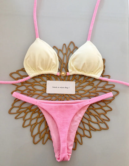 2 Piece Micro Bikini Push Up Brazilian Bikini Set Thong Solid Swimsuit Summer Beachwear Swimwear