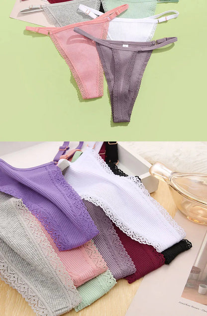 5 Pack G-string Panties Cotton Women's Underwear  Adjustable Waist Pantys Bikini Thongs Lingerie The Clothing Company Sydney