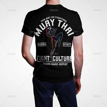 Muay Thai Gym Graphic T Shirt For Men Women Kids 3D Thai Boxing Sports Printed Tee Shirts Streetwear Short Sleeves Quick Dry Top - The Clothing Company Sydney