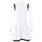 Knitted Round Neck Pleated Women's White Sleeveless High Waist Summer Casual Sporty Dress The Clothing Company Sydney