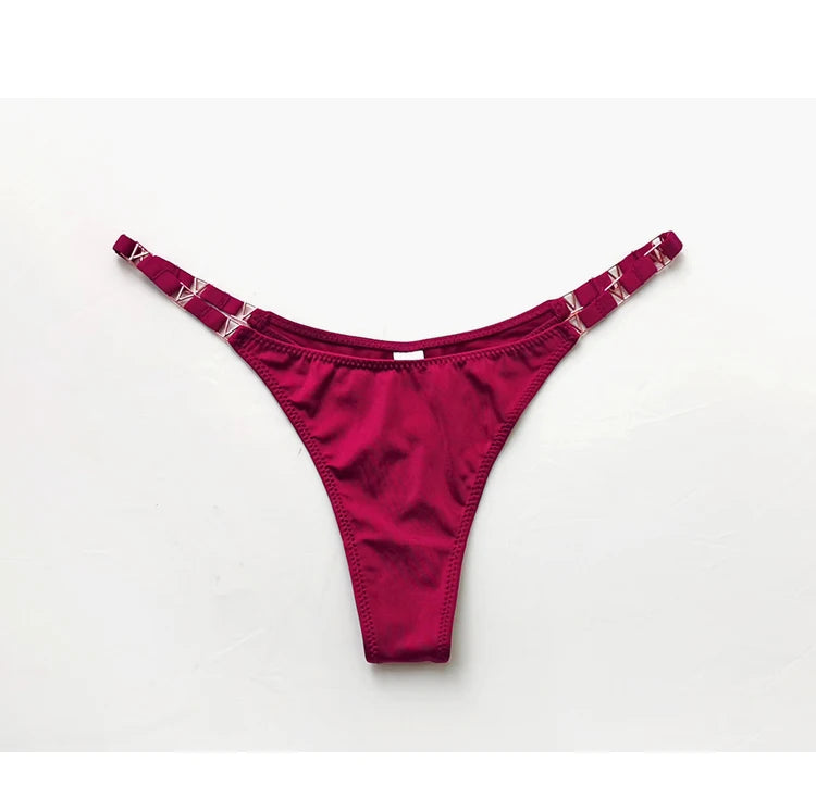 Seamless Thong Women Underwear Briefs Panties Zebra Flower Low Rise Metal Buckle G String Bikini Panty