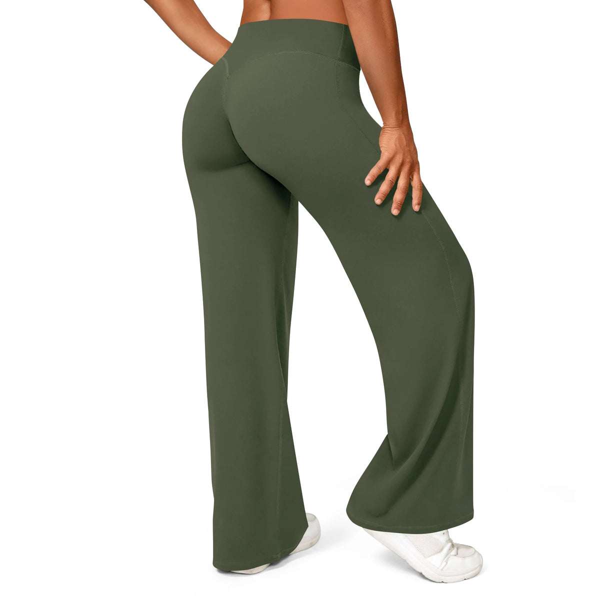 Women's Mid Waist Sport Trousers Wide-Leg Pants Ultra Soft Yoga Pilates Running Gym Pants