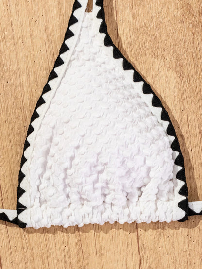 2 Piece Knitted Bikini Women White Patchwork Push Up Micro Swimwear Brazilian Summer Beach Bathing Suit Thong Swimsuit The Clothing Company Sydney