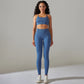 Seamless Ribbed Women's Sportswear Two Piece Yoga Set High Waist Gym Leggings Crop Top Fitness Sports Suits Acid Wash Activewear The Clothing Company Sydney