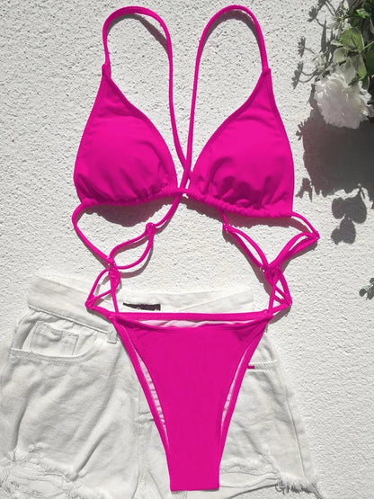 Extreme Mini Micro String Women Swimwear One Piece Swimsuit Female Cross Backless Monokini High Cut Bathing Suit The Clothing Company Sydney