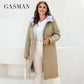 Women's jacket spring zipper long trench hooded outwear parka coat