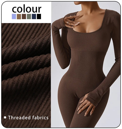 Women's tracksuit Yoga Set Yoga Jumpsuits One Piece Workout Long Sleeve Rompers Sportswear Gym Set Workout Clothes The Clothing Company Sydney