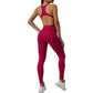 Women's Sleeveless Seamless Yoga Jumpsuits Workout Ribbed Playsuit Outfit Fitness Sportswear Activewear The Clothing Company Sydney