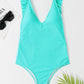 High Cut Ruffled Female Swimwear One Piece Swimsuit Women Backless Monokini Bather Bathing suit Swim Bodysuit The Clothing Company Sydney