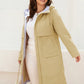 Women's jacket spring zipper long trench hooded outwear parka coat