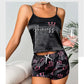 Women's Sexy Lingerie Satin Sleepwear Silk Cami Shorts Set Soft Sleep Pjs 2 Piece Nightwear Print Pajamas Homewear Pyjamas The Clothing Company Sydney