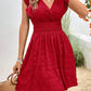 Elegant Short Summer Casual Slim Red Sleeveless Holiday Beach Dress Fashion V Neck A-line Dresses