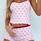 Women's 2 Piece Pajama Set Sleeveless Cherry Print Cami Tops Casual Shorts Sleepwear Pyjama Set The Clothing Company Sydney