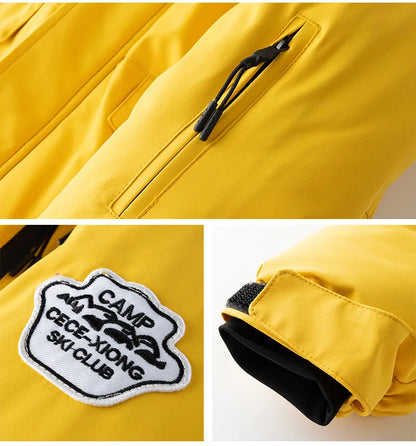 2 Piece Winter Children's skiing suit windproof Jacket and Pants waterproof thick coat for warm Snow Ski Set