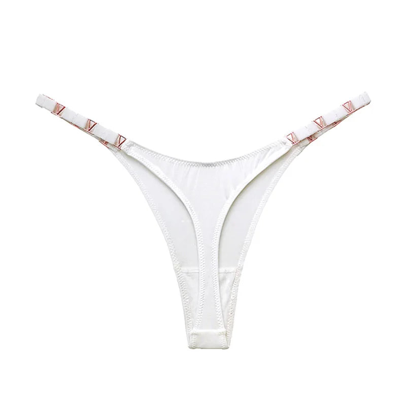 Seamless Thong Women Underwear Briefs Panties Zebra Flower Low Rise Metal Buckle G String Undies
