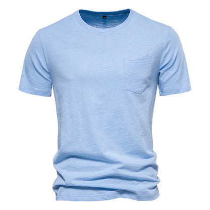 100% Cotton Men's T-shirt Casual Soft Fitness Summer T-shirts O-Neck Short Sleeve Top