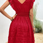 Elegant Short Summer Casual Slim Red Sleeveless Holiday Beach Dress Fashion V Neck A-line Dresses