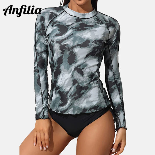 Women's Long Sleeve Rash Guard Shirts Swimwear Rash Guard Top Surf Top Tie Dye Printing Close-fitting Shirt UPF 50+ Top The Clothing Company Sydney