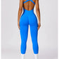 Seamless Gym Sport Jumpsuit Women Sportswear Hollow Backless Scrunch Fitness Overalls Push Up One Pieces Outfit Yoga Wear The Clothing Company Sydney