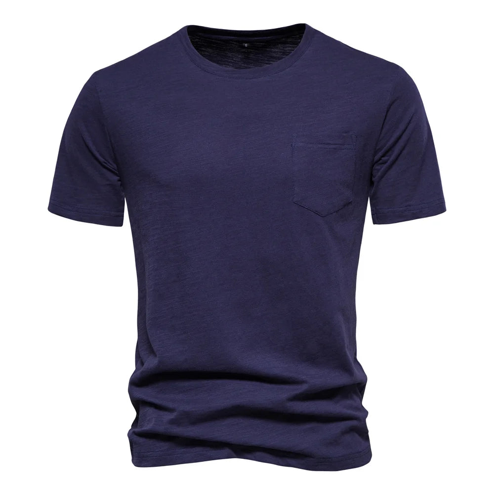 100% Cotton Men's T-shirt Casual Soft Fitness Summer T-shirts O-Neck Short Sleeve Top